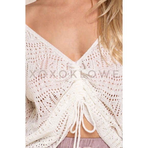 POL Ivory Pull String Top Lightweight Long Sleeve - Picture 5 of 14